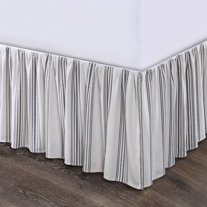 HiEnd Accents Prescott Stripe Ruffled Bed Skirt