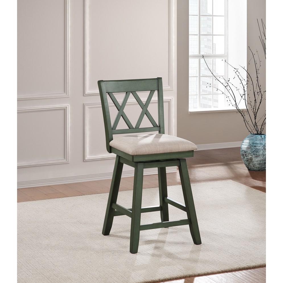 Brookline Wooden Linen Swivel Dining Room Barstool