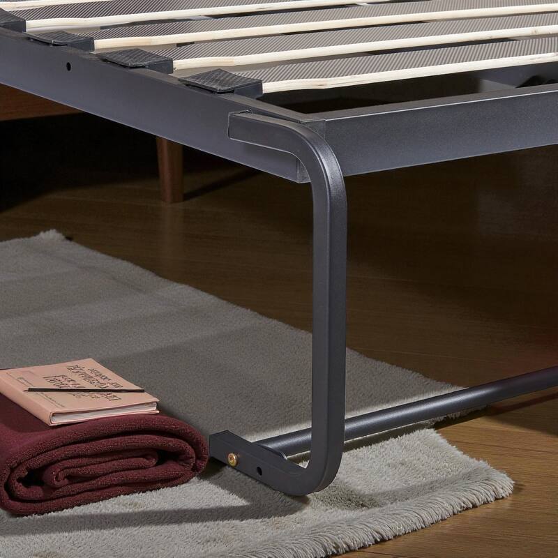 Twin/Full Size Murphy Wall Bed with Side Cabinet Storage, Foldable Bed with Slat Support, Space-Saving Bedroom Furniture