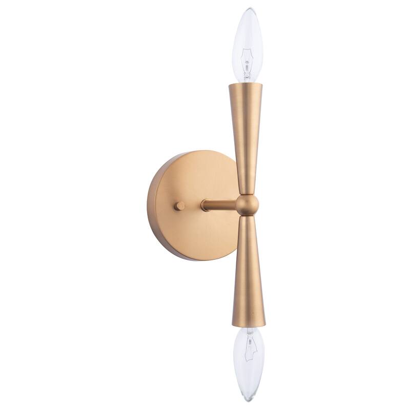 Modern Gold Dimmable 2-Light Wall Sconce Light