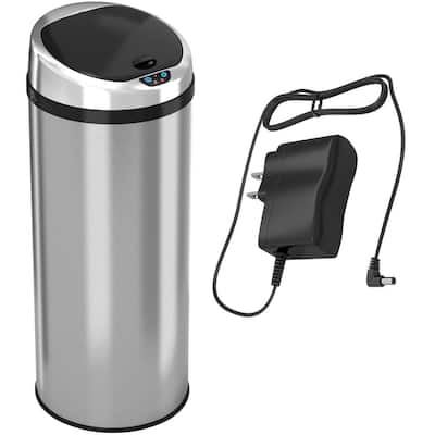 iTouchless 13 Gal Round Stainless Steel Touchless Sensor Trash Can
