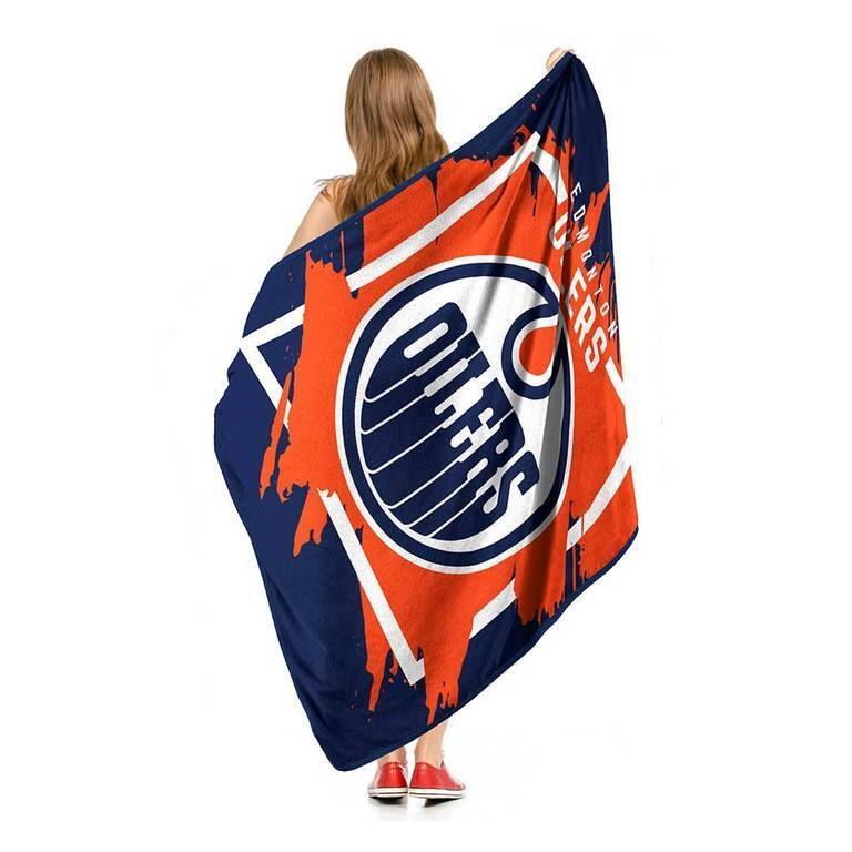 NHL Edmonton Oilers Dimensional Micro Raschel Throw Blanket