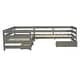 preview thumbnail 23 of 25, Twin Size L-shaped Platform Bed with Storage Drawers, Wooden Bed Frame