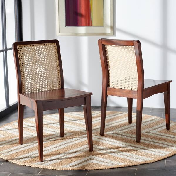 SAFAVIEH Benicio Coastal Rattan Dining Chair (Set of 2) 18.9" W x 22.