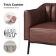 preview thumbnail 41 of 43, Alfons Industrial Leather Chair with Channel Tufting and Metal Leg by HULALA HOME