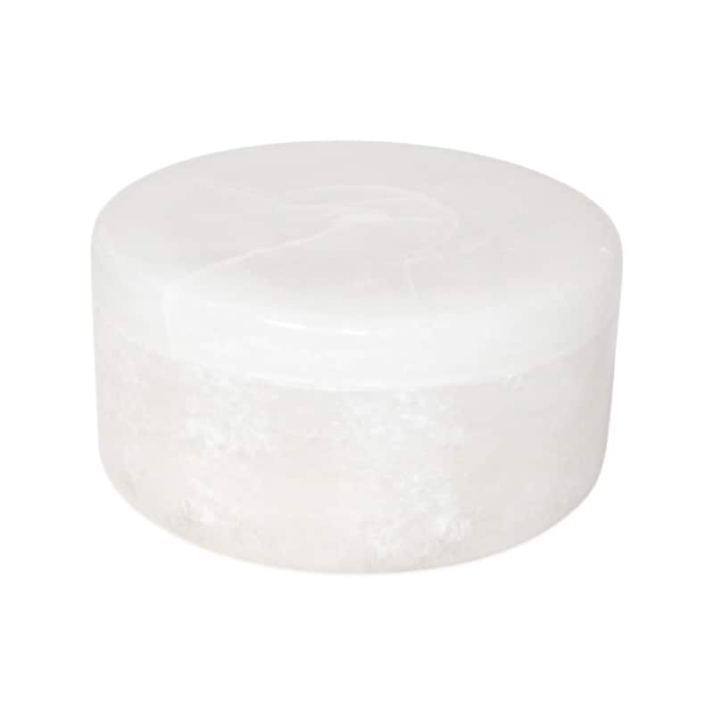 Med. Alabaster Votive Box 6"Dia