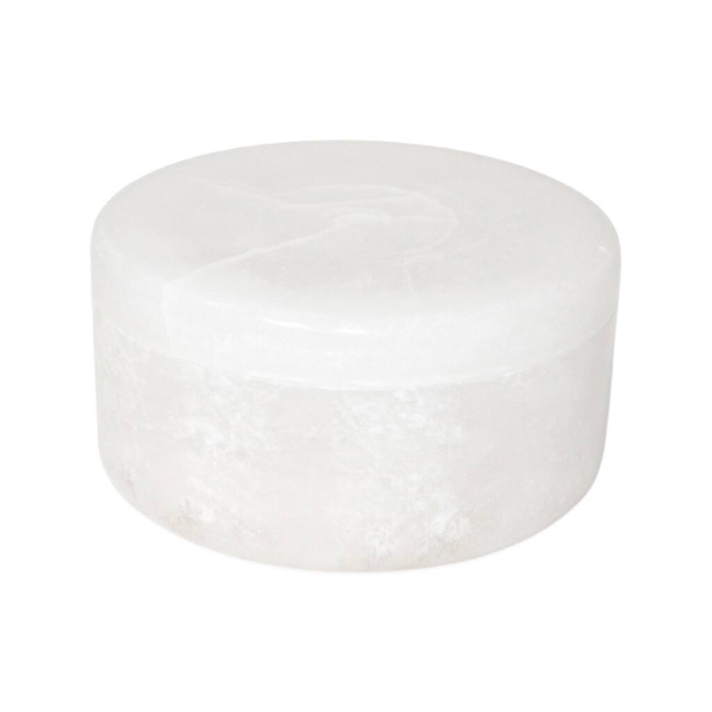 Med. Alabaster Votive Box 6"Dia