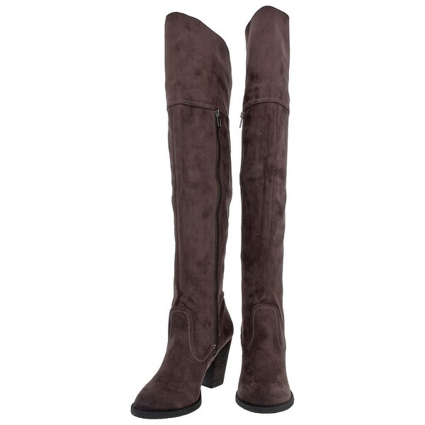 Knee Boots Faux Suede Riding 