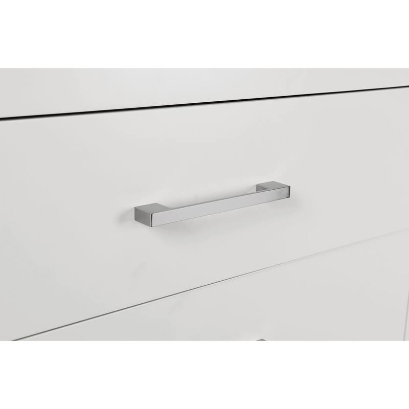 Copper White 2-Drawer Rectangular Nightstand With Bar Handle Pulls