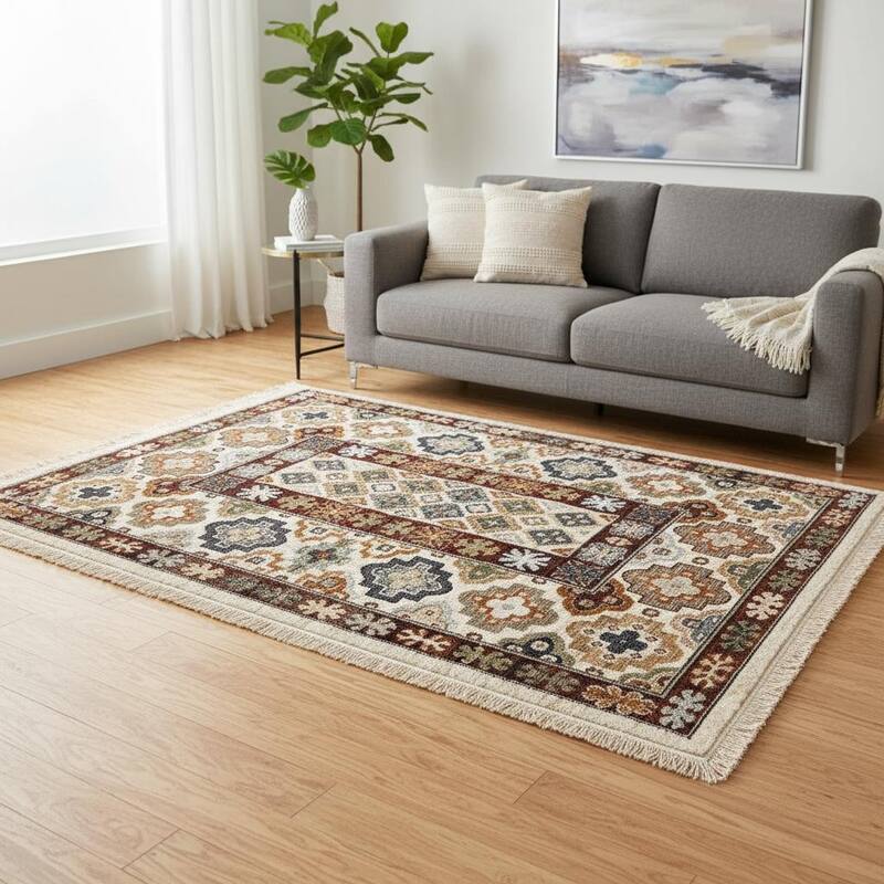 HomeRoots Oriental Modern Rectangle Area Rug - 5' X 8' - 5' X 8'