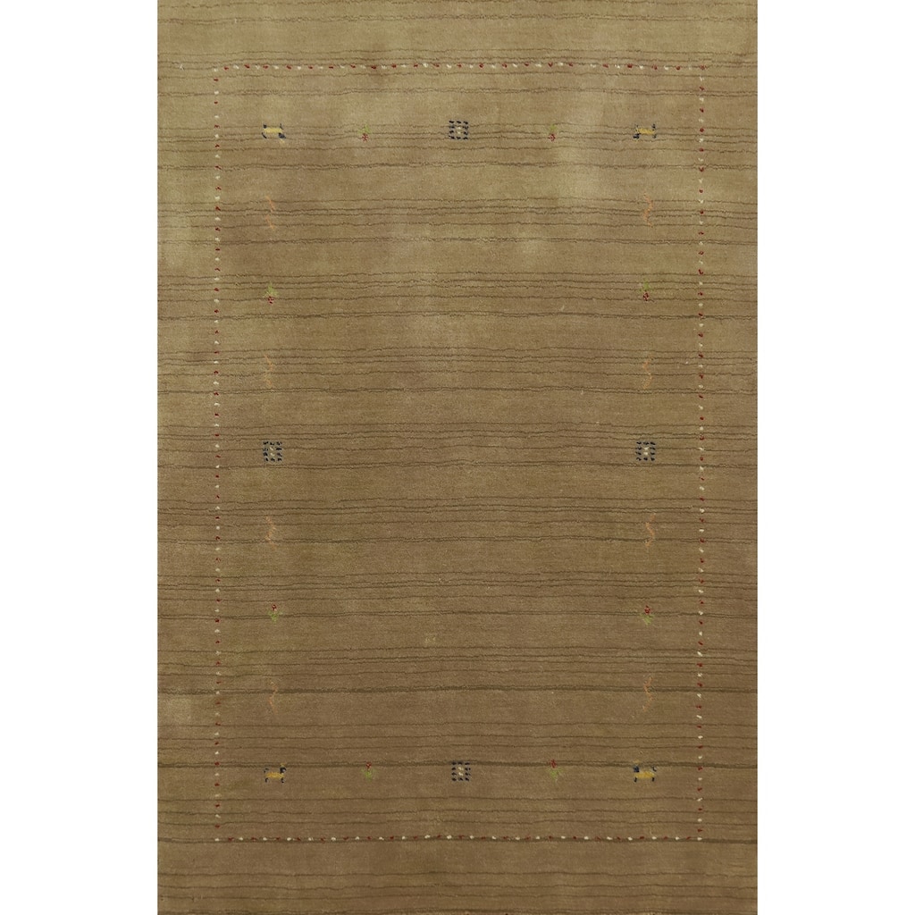 Tribal Gabbeh Oriental Accent Rug Handmade Wool Carpet - 5' 9'' X 4' 0''