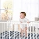 preview thumbnail 2 of 4, Navy Buffalo Plaid Check Collection Boy Fitted Crib Sheet - Blue and White Woodland Rustic Country Farmhouse Lumberjack