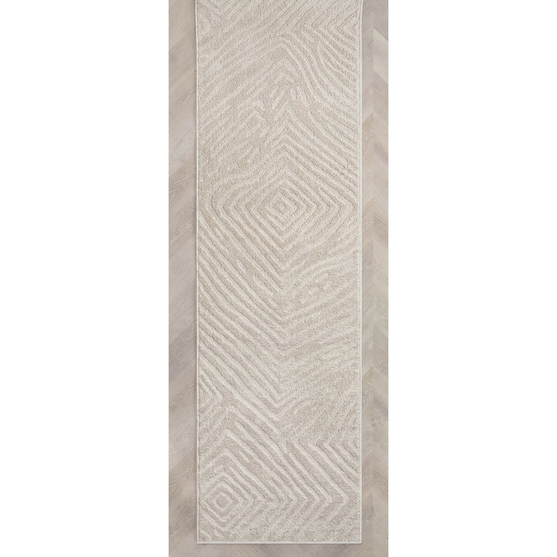 Custom Size Runner Harlow Relajo Modern Solid Striped Soft Stair Rug