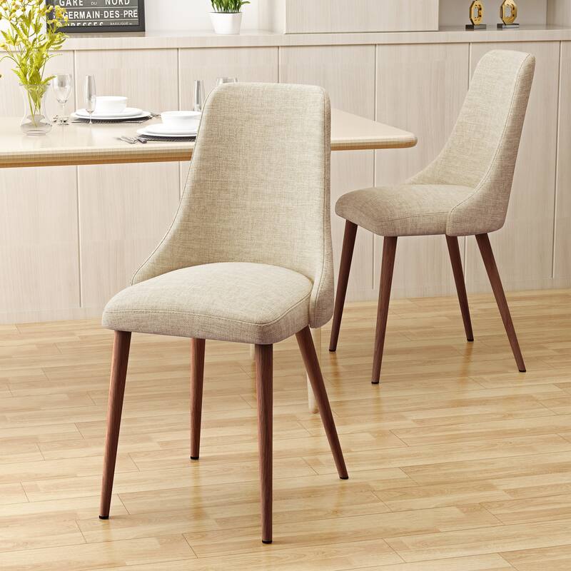 Walnut Wheat Armless Dining Chair Accent Chair with Iron Legs, Meeting Room Chair Reception Chair Lounge Chair with Backrest