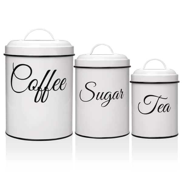 white argos tea and coffee containers