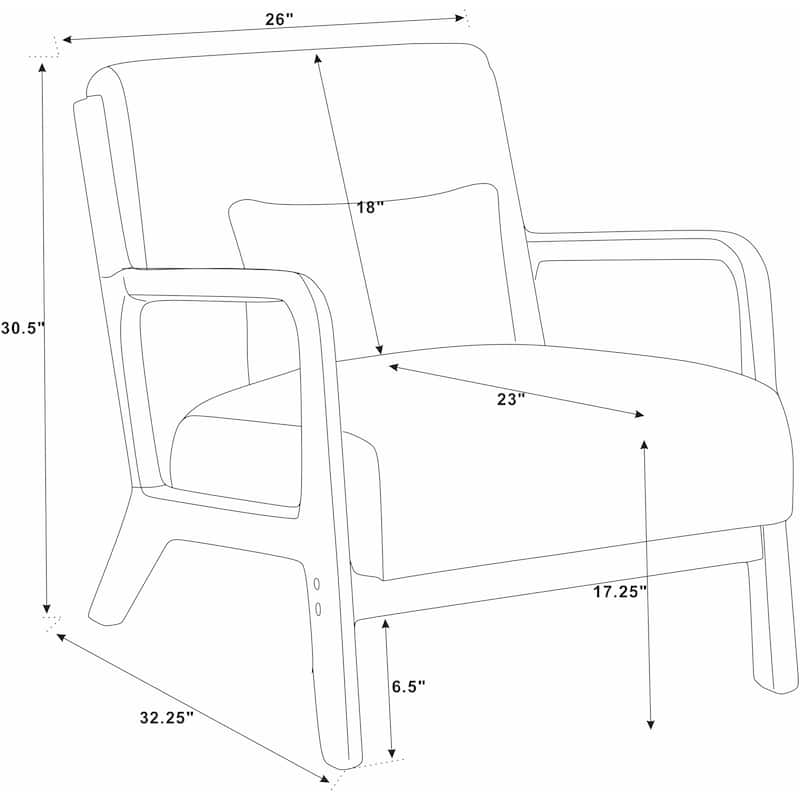 Modern Wooden Lounge Chair, Comfort Living Room Cushion Chair