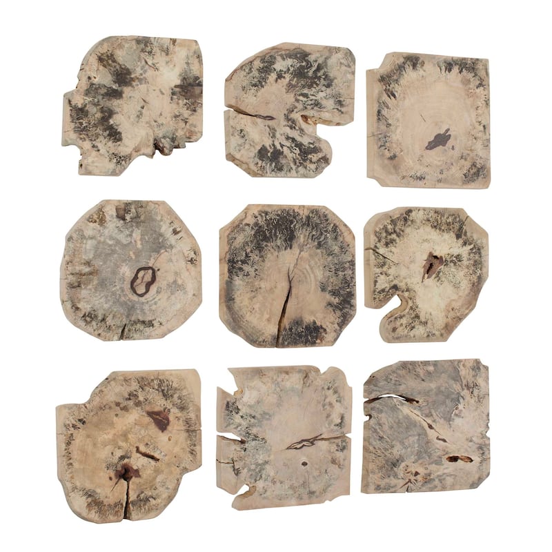 Uttermost Bahati Wood Bleached Wall Decor (Set of 9) - 16.00" W x 16.00" H x 1.37" D