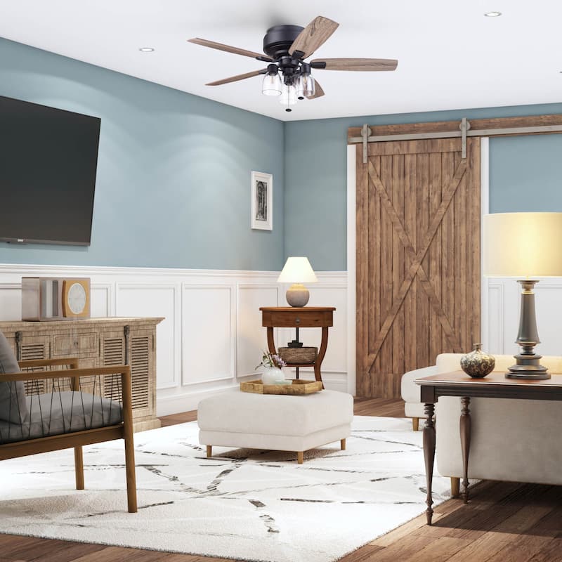 52" Prominence Home Magonia Indoor Traditional Farmhouse Ceiling Fan with Pull Chains, Dry-Rated