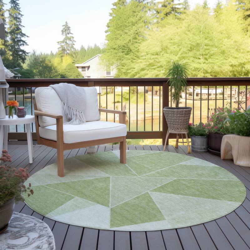 Machine Washable Indoor/ Outdoor Chantille Contemporary Mosaic Rug