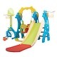 preview thumbnail 5 of 32, 5 in 1 Long Slide w/ Basketball Hoops,Football gate,Ringtoss,Swing Set