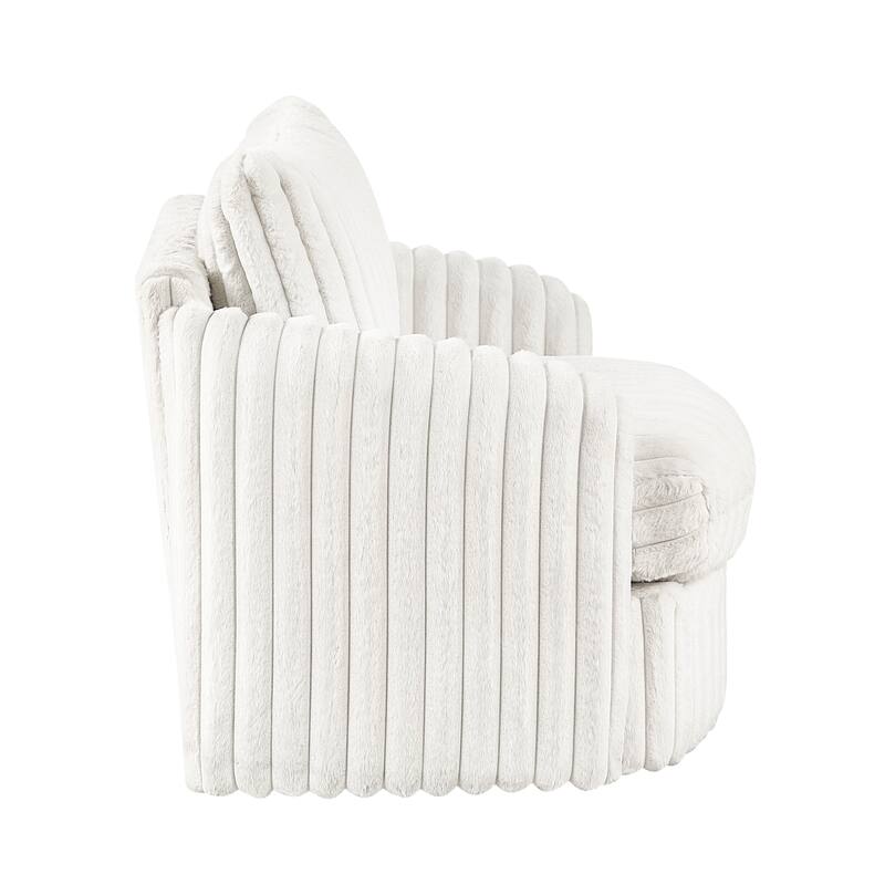 Genor 38.5" Corduroy Fabric Swivel Chair - 360-Degree Swivel