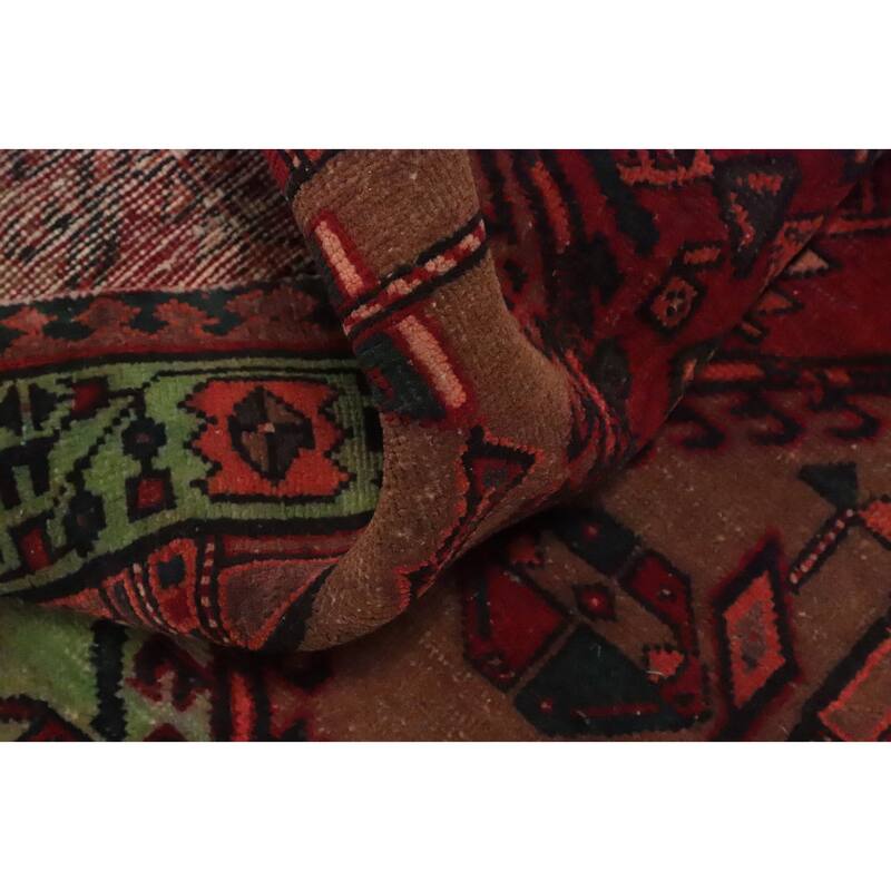 Hand Knotted Oriental 100% Wool Carpet Traditional Tribal Brown Ardebil Runner Rug - 11' 4'' X 3' 6''