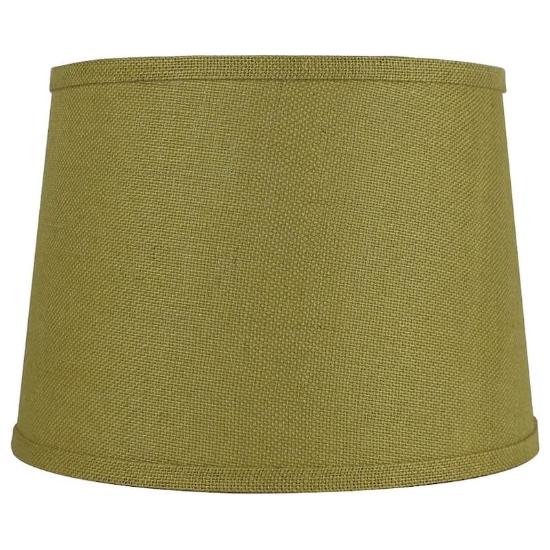French Drum Burlap Lampshade, 12" to 16" Bottom Size - 14" - Mustard Yellow