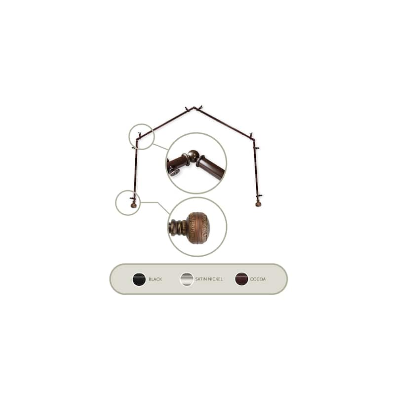Contemporary Curtain Rods & Hardware - Adjustable Telescoping Rods 20-72 Inch - Modern Window Decor - M