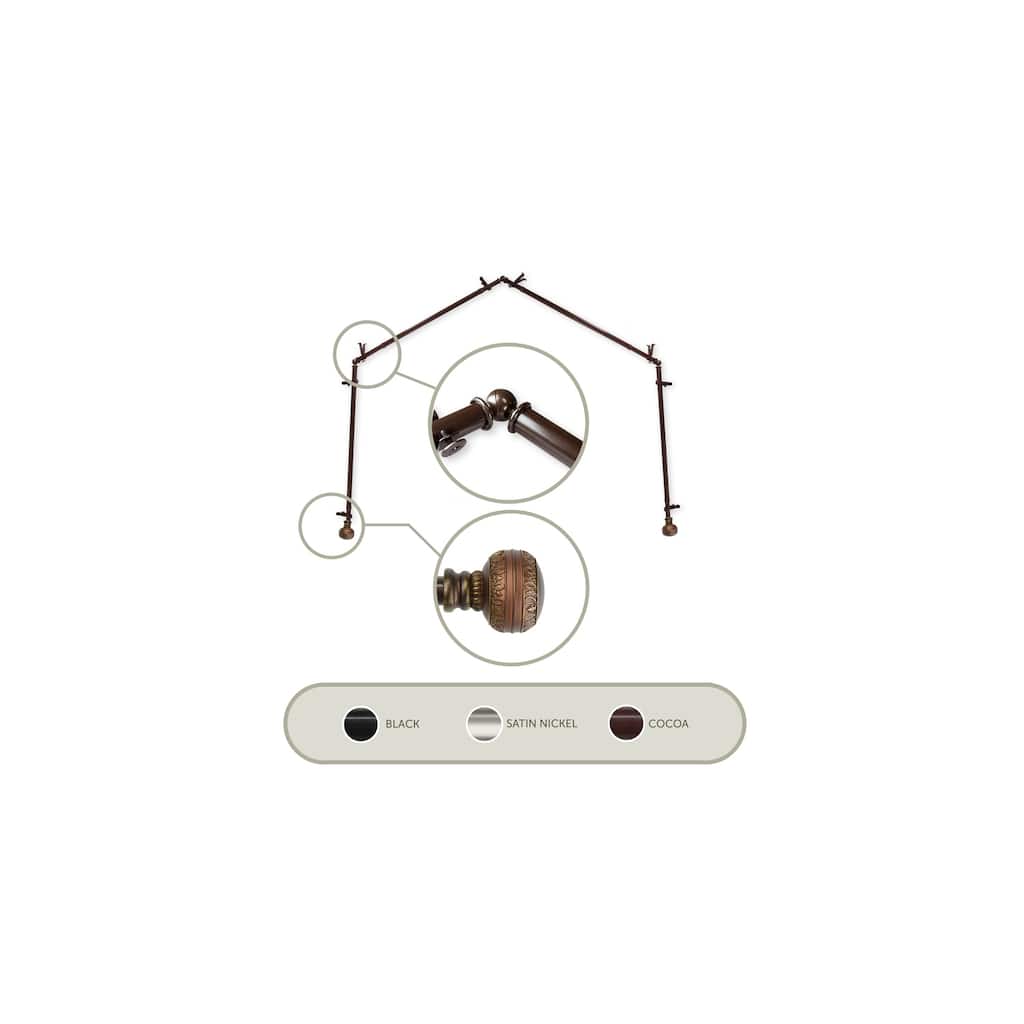 Contemporary Curtain Rods & Hardware - Adjustable Telescoping Rods 20-72 Inch - Modern Window Decor - M