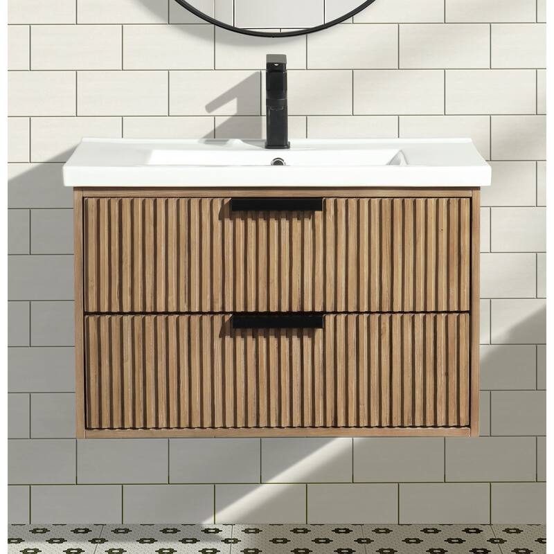 Ari Bath Diego 30" Bathroom Vanity, Weathered Fir Finish