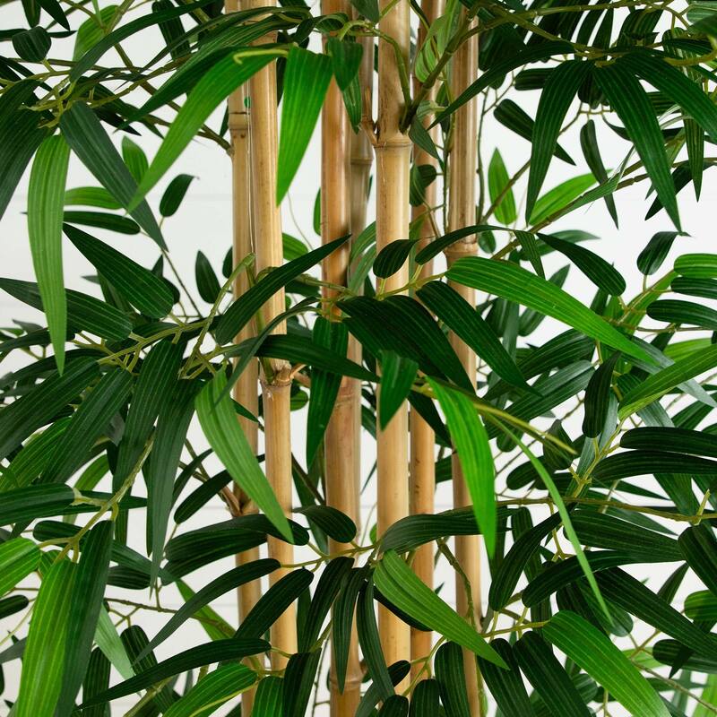 9' Artificial Bamboo Tree with Real Bamboo Trunks - Green