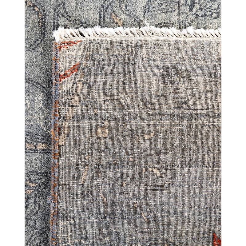 Ikat One-of-a-Kind Handmade Area Rug, Gray - 7' 10" x 9' 10"