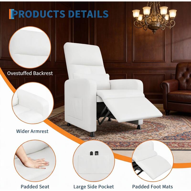 Power Recliner Chair, with Massage and Heat