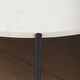 preview thumbnail 4 of 9, Larkin Two-Tier White Marble Top and Solid Wood Round Coffee Table
