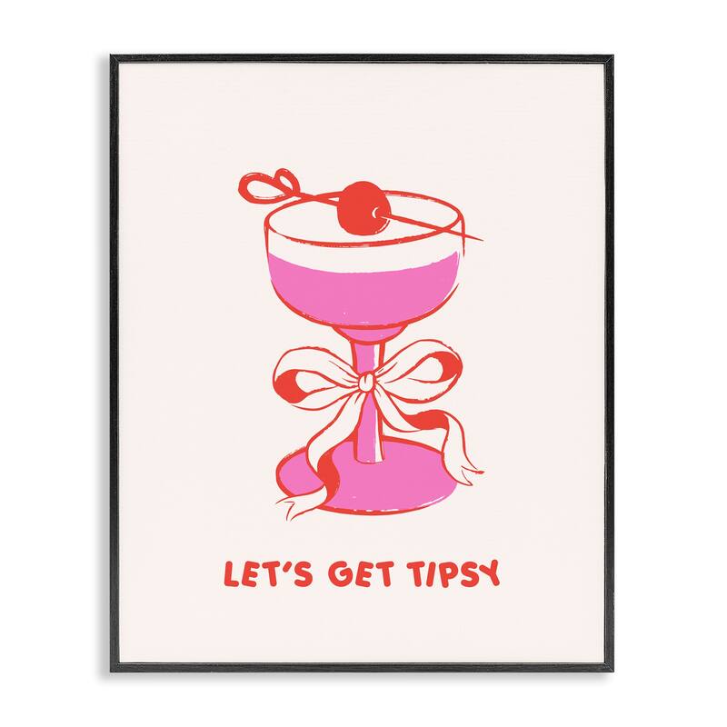 Stupell Let's Get Tipsy with Glass Framed Giclee Art Design By House of Lulu - 11 x 14 - Black