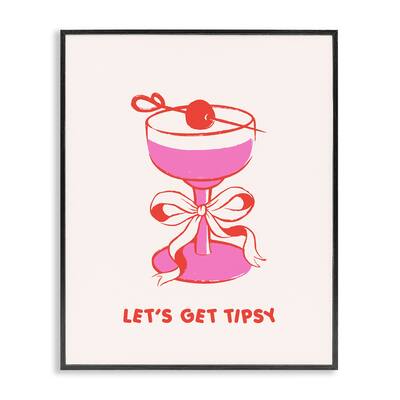 Stupell Let's Get Tipsy with Glass Framed Giclee Art Design By House of Lulu