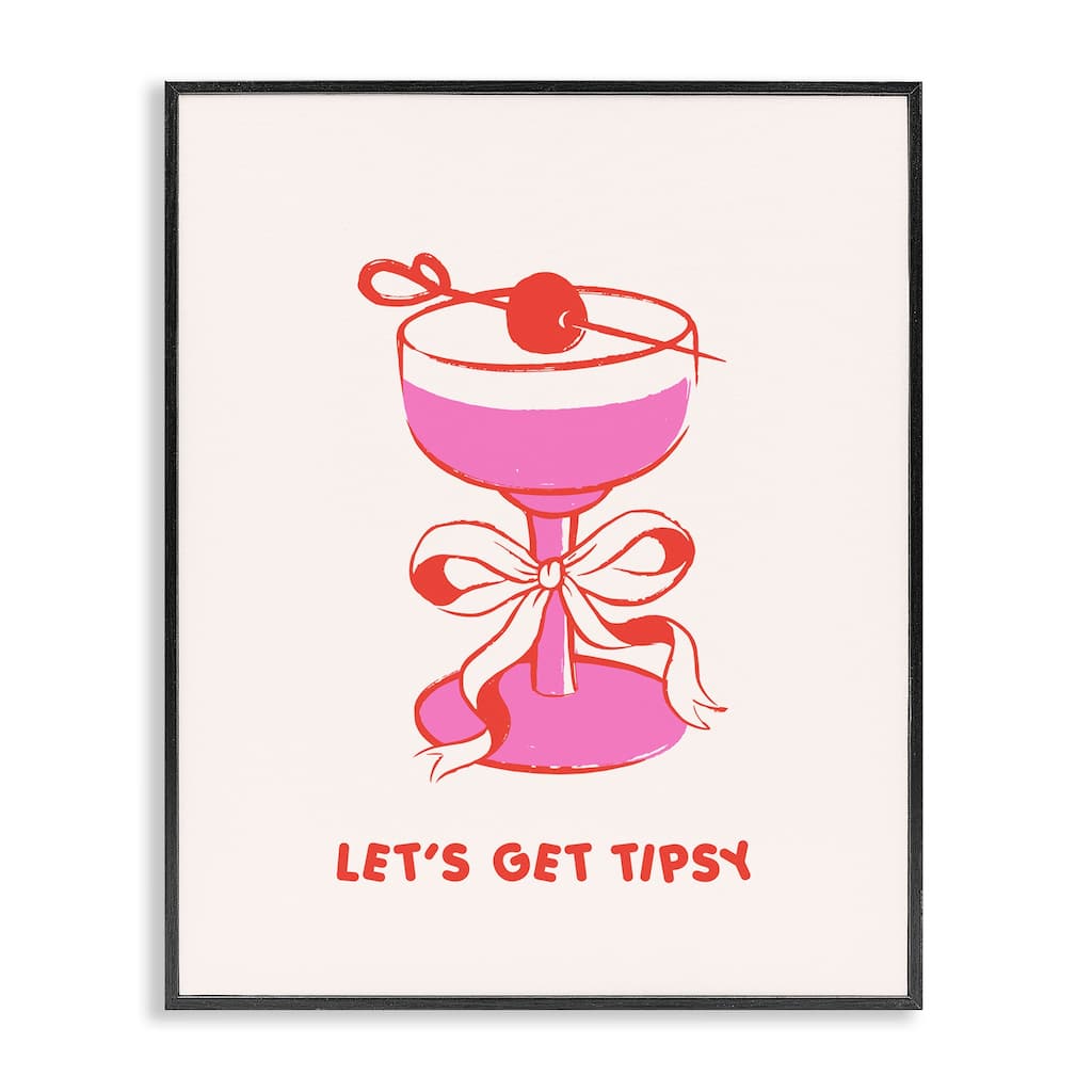 Stupell Let's Get Tipsy with Glass Framed Giclee Art Design By House of Lulu