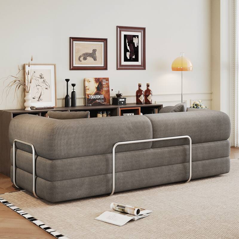 Compression Sofa,Convertible Floor Sofa Bed-with Pillow Back Support Armrest,Comfy Futon Couch Sleeper Bed