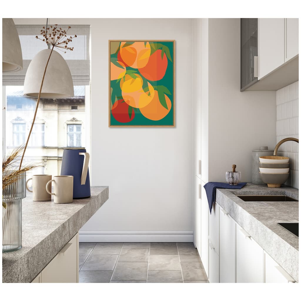 Kate and Laurel Spring Citrus 2 by Alicia Bock Framed Canvas Wall Art Print