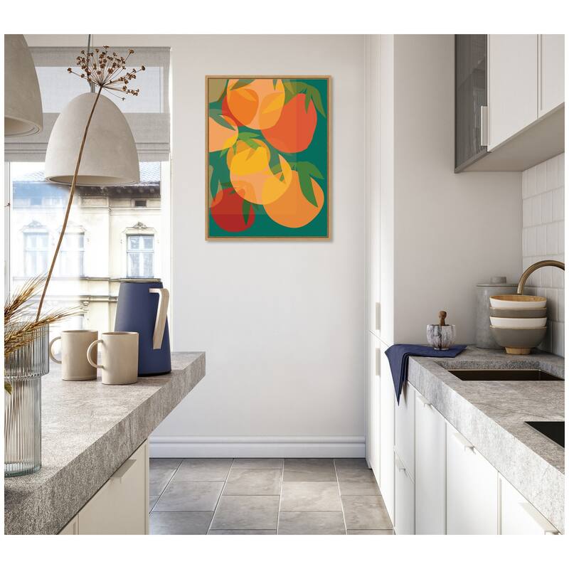 Kate and Laurel Spring Citrus 2 by Alicia Bock Framed Canvas Wall Art Print