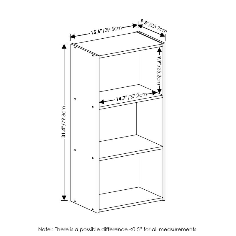 Furinno Luder 3-Tier Open Shelf Bookcase