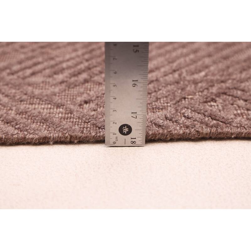 ECARPETGALLERY Hand Loomed Elysian Dark Brown Viscose, Wool Rug - 6'6 x 9'10