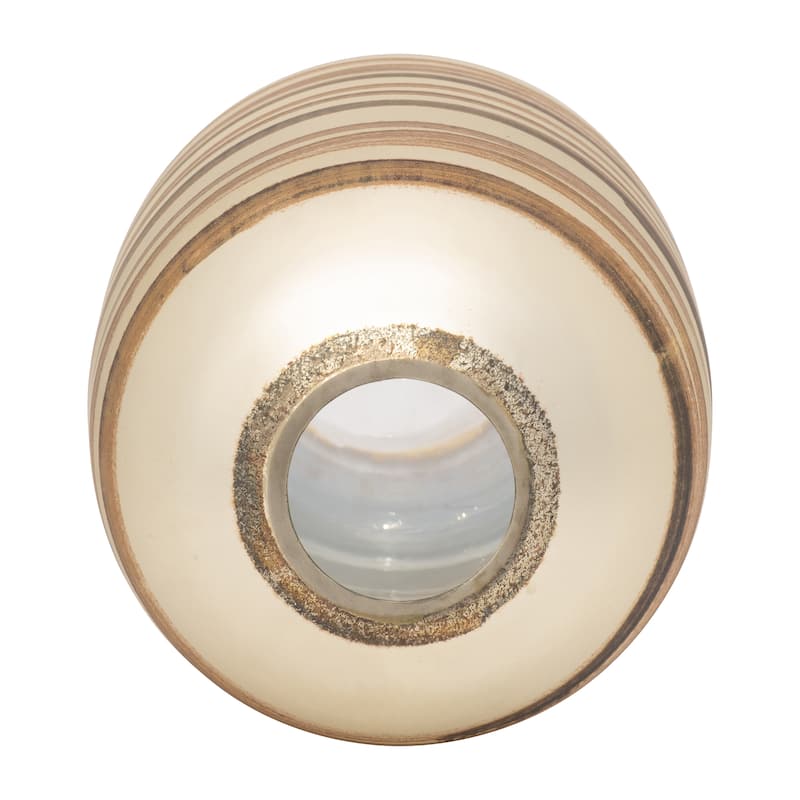 Sagebrook Home Glass Gold Cylinder Antique Ring Vase