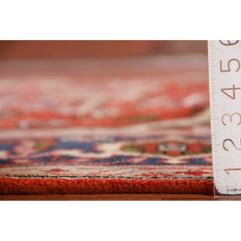 Hand Knotted Oriental 100% Wool Carpet Traditional Medallion Oranges & Rust Heriz (serapi) Area Rug - 11' 10'' X 9' 0''