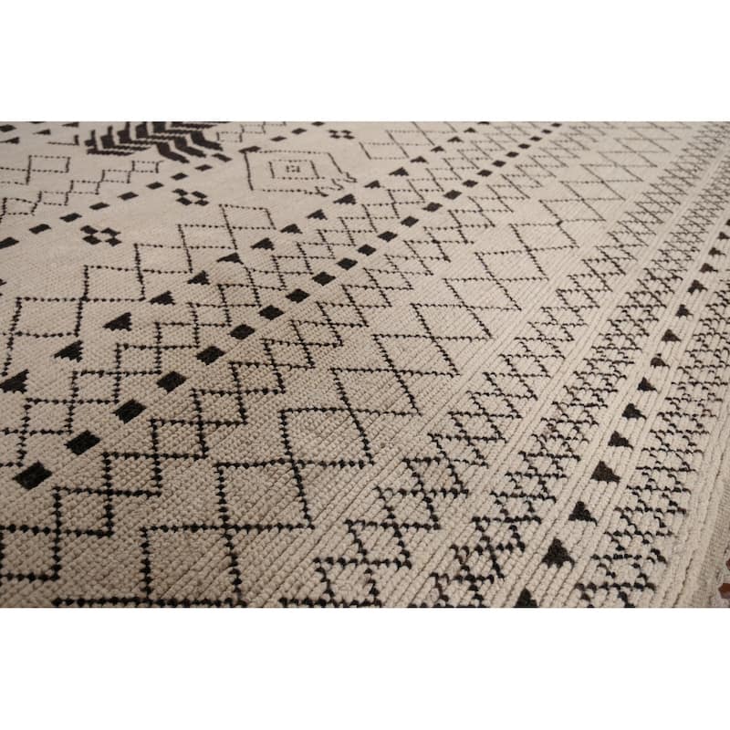 All-Over Abstract Moroccan Oriental Rug Hand-Knotted Wool Carpet - 7'8"x 10'7"