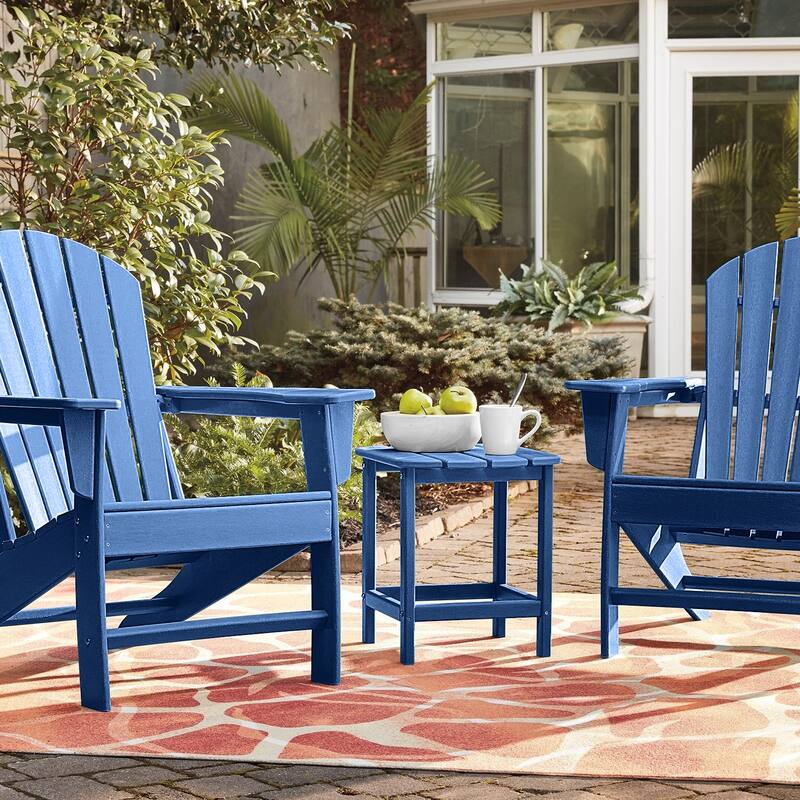 Gymax 2 PCS 18'' Patio Adirondack Side Table Weather Resistant HDPE