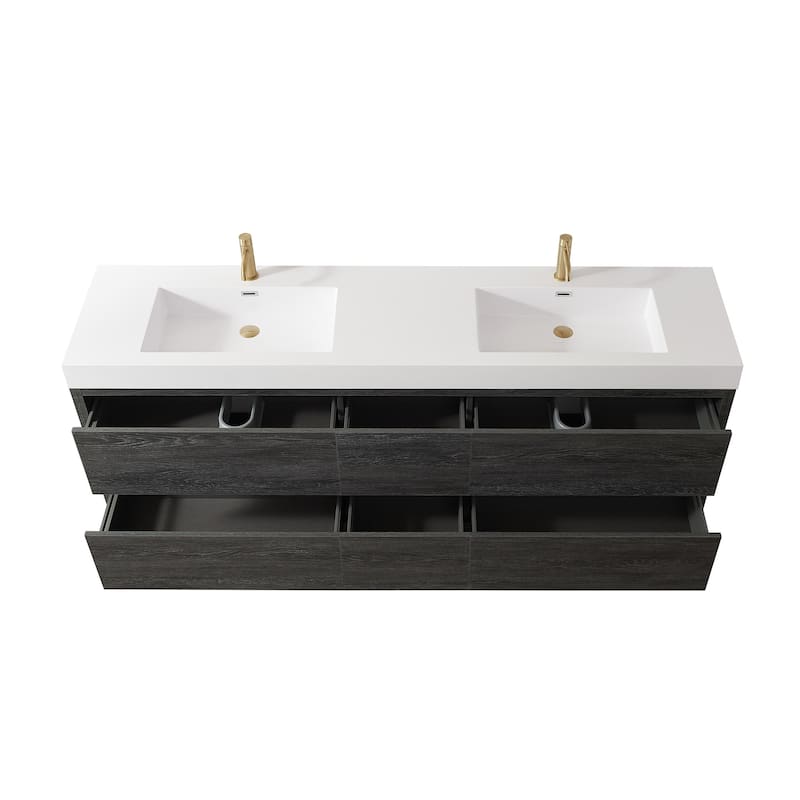 Miseno MV-HUES84-WHT-NM Huesca 84" Free Standing Double Basin Vanity