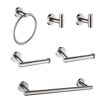 6-PCS Stainless Steel Bathroom Hardware Set,Round Shape