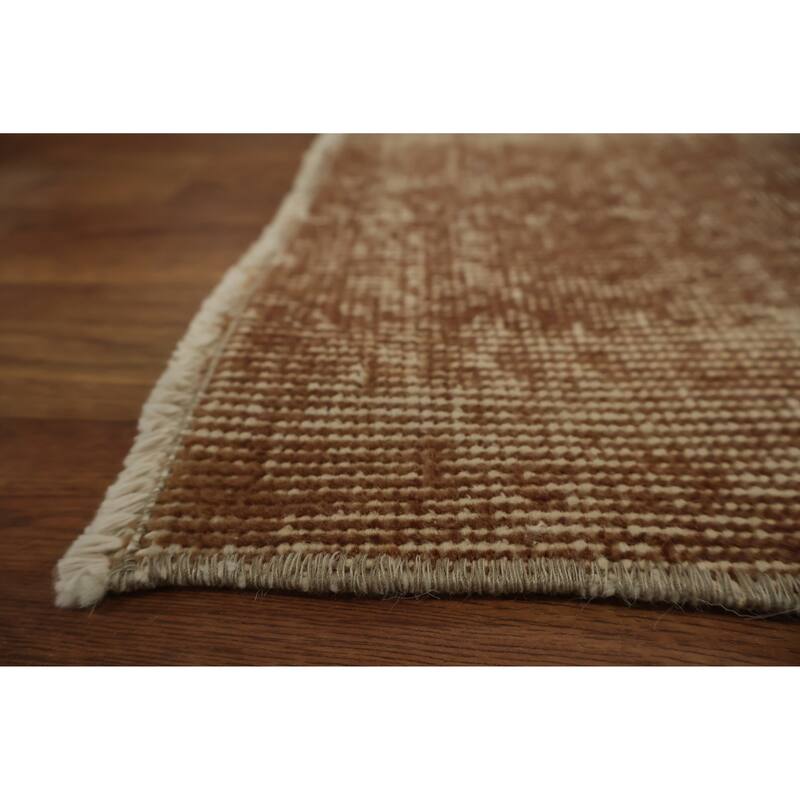 Hand Knotted Oriental 100% Wool Carpet Transitional Floral Brown Anatolian Area Rug - 9' 3'' X 5' 4''