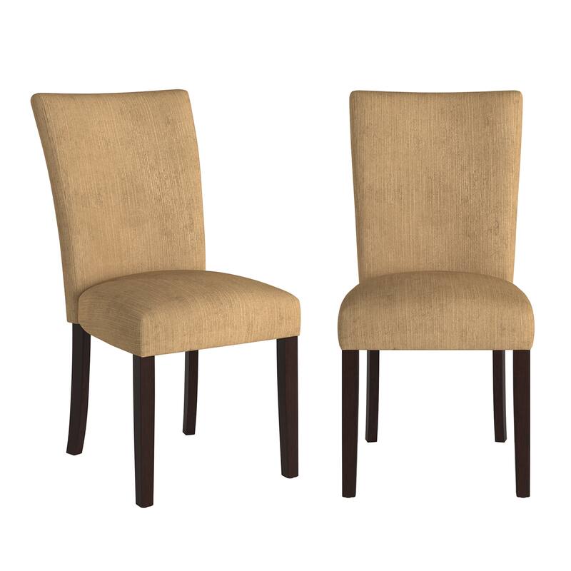 Dinant Chenille Parsons Dining Chairs (Set of 2) - Dining Chair - Camel Chenille